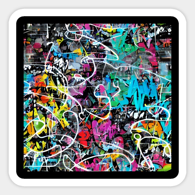 Graffiti Style Pattern Sticker by The WYLD Tribe